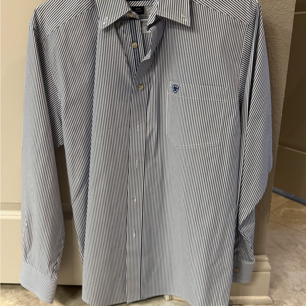 Men's Ariat Pro series Blue Striped Shirt